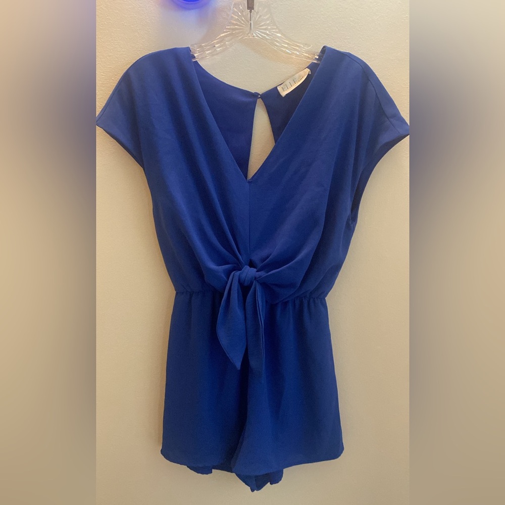 Women’s Royal Blue Romper with Tie Detail